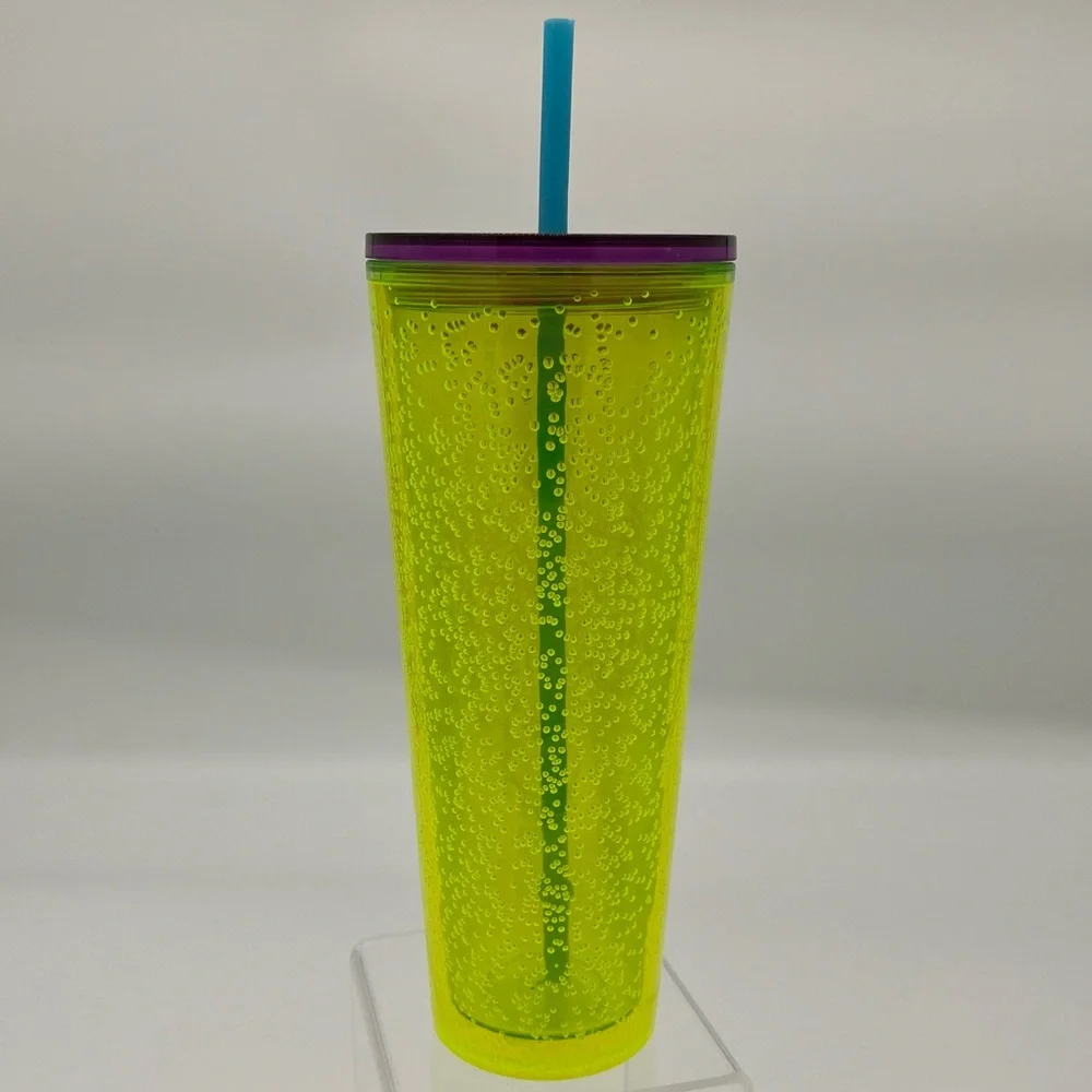 Starbucks Summer 2023 neon yellow bubbleseed tumbler - 24 oz Venti